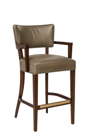 Style Upholstering's 15-BS Bar Stool with Brass Footplate and Classic Aniseed