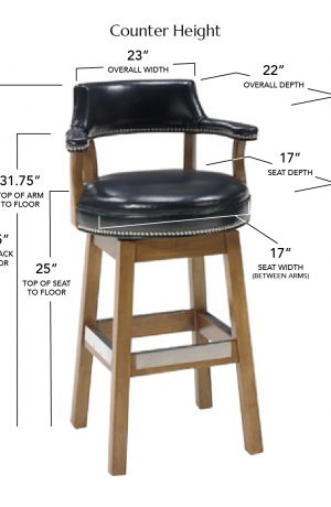 Style Upholstering's 1704 Counter Height Dimensions