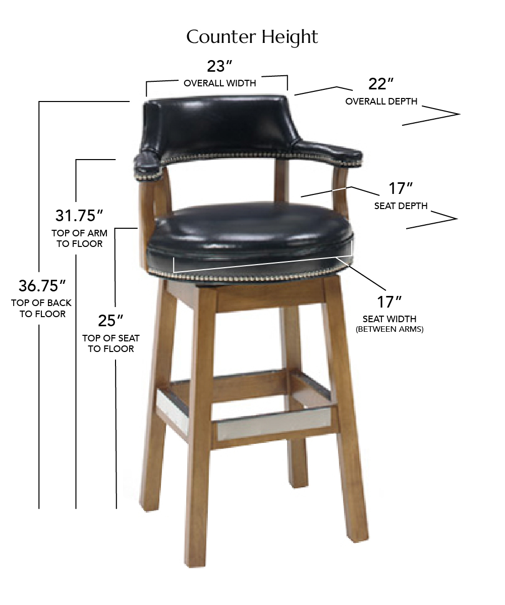 Style Upholstering's 1704 Counter Height Dimensions