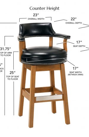 Style Upholstering's 1704 Counter Height Dimensions