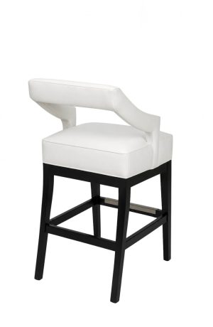 Style Upholstering #185-SSB Wood Swivel Bar Stool with Arms in Leather - Back View