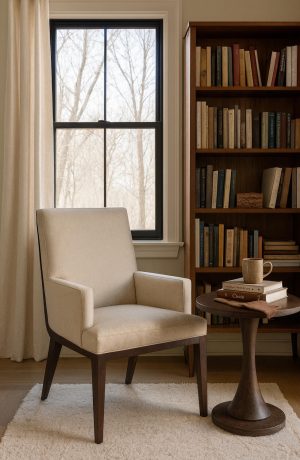 Style Upholstering's #2410 Comfy Reading Chair in Small Reading Nook Corner