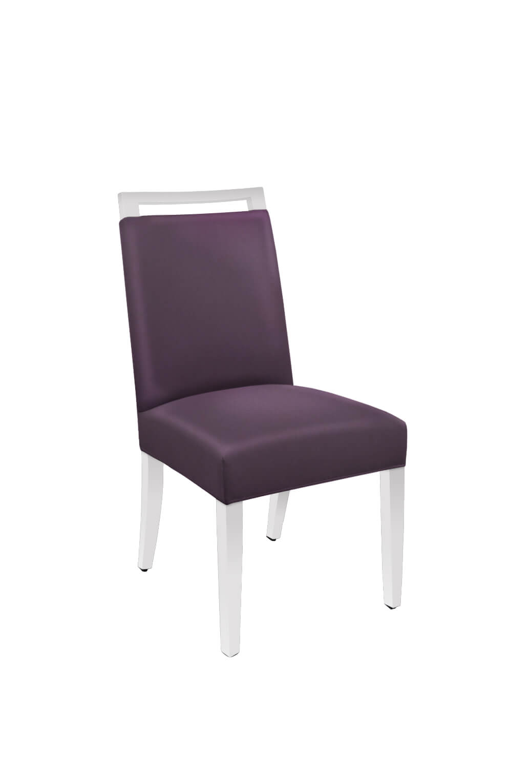 Style Upholstering's 6622-CH White Wood Dining Chair with Purple Grape Vinyl