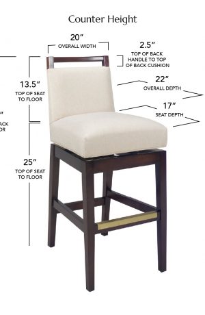 Style Upholstering's 6622-SSB Counter Height Dimensions