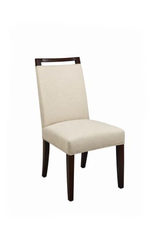 Style Upholstering #6622 Modern Wood Upholstered Dining Chair with Handle Pull on Back