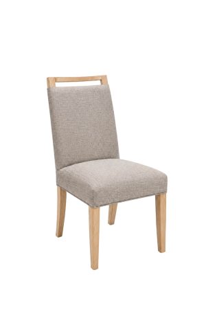 Style Upholstering's 6622 Natural Wood Chair with Gray Fabric