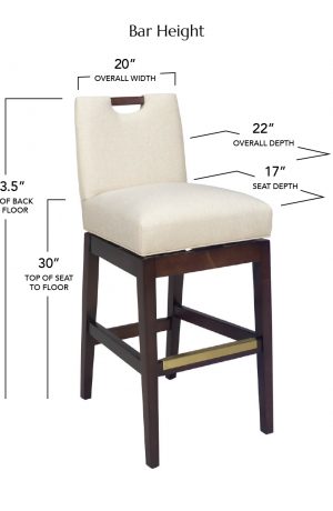 Style Upholstering's 6644-SSB Bar Height Dimensions