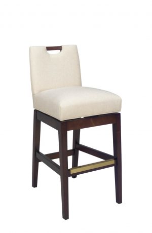 Style Upholstering #6644-SSB Upholstered Wood Swivel Bar Stool with Back
