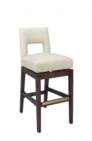 Style Upholstering #6655-SSB Upholstered Wood Swivel Bar Stool with Open Back