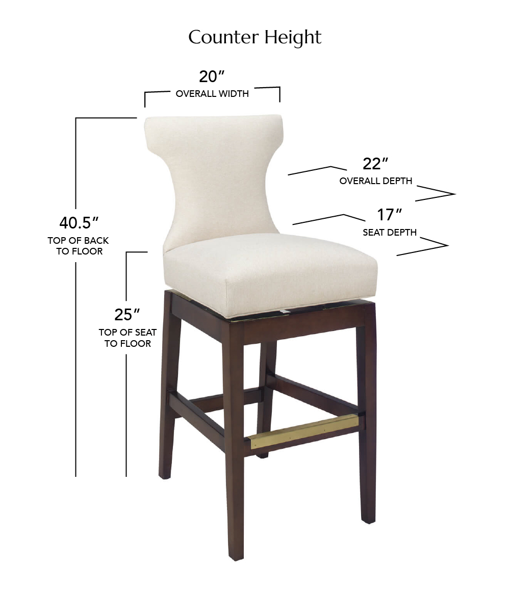 Style Upholstering's 6670-SSB Counter Height Dimensions