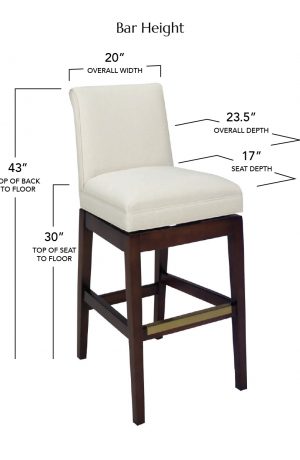 Style Upholstering's 6698-SSB Bar Height Dimensions