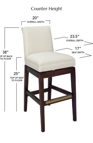 Style Upholstering's 6698-SSB Counter Height Dimensions