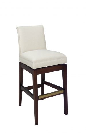 Style Upholstering #6698-SSB Upholstered Wood Swivel Bar Stool with Back