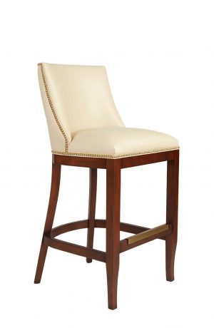 Style Upholstering's 670 Luxury Wood Bar Stool Upholstered with Nailhead Trim