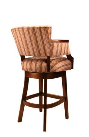Style Upholstering #6705 Upholstered Wood Swivel Bar Stool with Arms - Back
