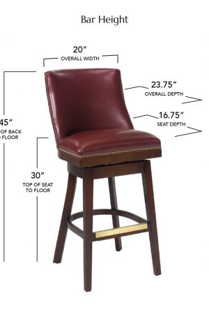 Style Upholstering's 671 Bar Height Dimensions