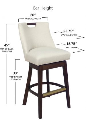 Style Upholstering's 675 Bar Height Dimensions