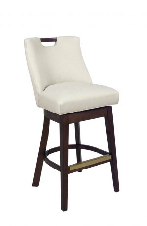 Style Upholstering #675 Upholstered Wood Swivel Bar Stool with Back