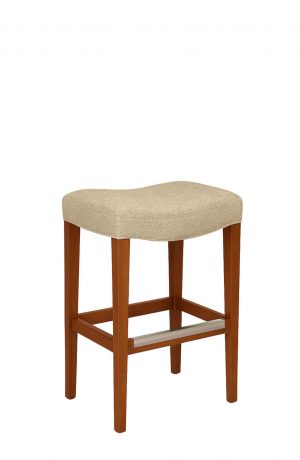 Style Upholstering's 680 Traditional Oak Wood Backless Saddle Barstool