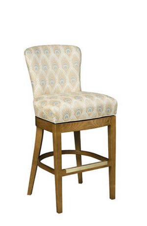 Style Upholstering #687 Upholstered Wood Swivel Bar Stool with Back