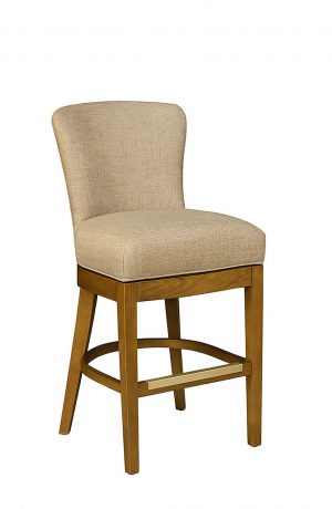 687-SSB Transitional Upholstered Swivel Wood Stool with Back