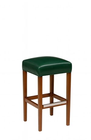 Style Upholstering's 696B Wood Backless Bar Stool with Green Vinyl