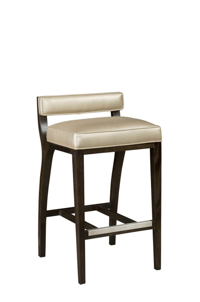 Style Upholstering #700 Modern Upholstered Wood Bar Stool with Low Back