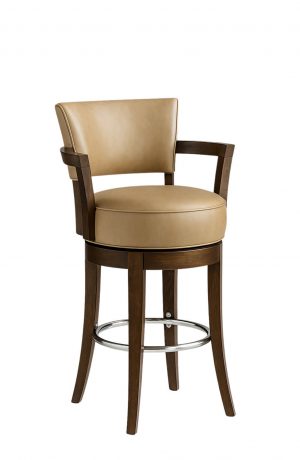 Style Upholstering's 714 Upholstered Wood Swivel Bar Stool with Arms