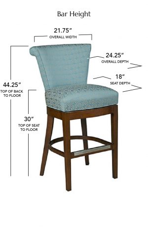 Style Upholstering's 725 Bar Height Dimensions
