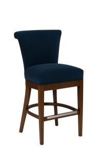 725 Navy Blue Fabric Bar Stool with Back