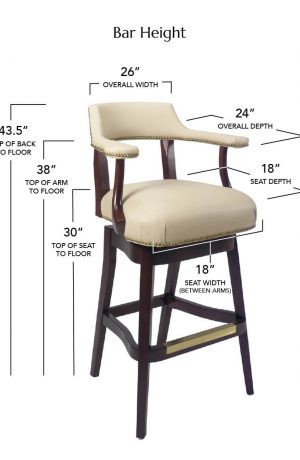 Style Upholstering's 795-SWBS Bar Height Dimensions