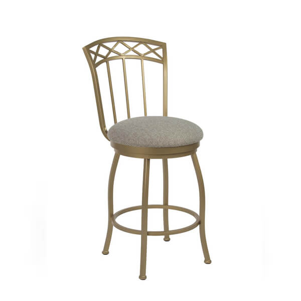 Traditional swivel bar stool with back