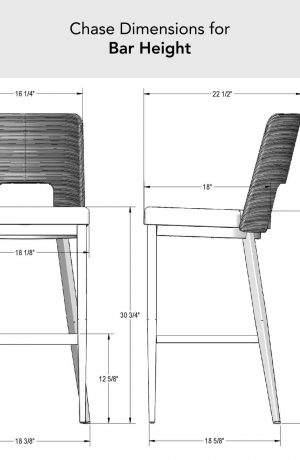 Amisco's Chase Dimensions for Bar Height
