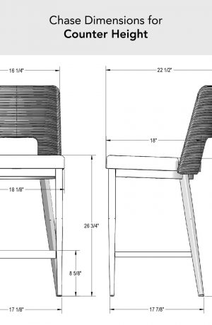 Amisco's Chase Dimensions for Counter Height