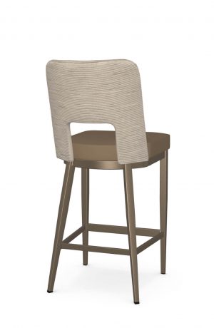 Amisco's Chase Transitional Farmhouse Non-Swivel Bar Stool with Back - Back View
