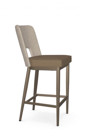 Amisco's Chase Transitional Farmhouse Non-Swivel Bar Stool with Back - Side View