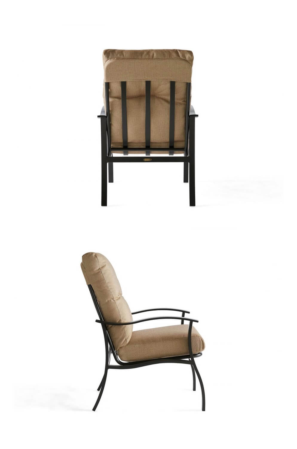 Mallin's Albany Outdoor Dining Arm Chair - View of Back and Side