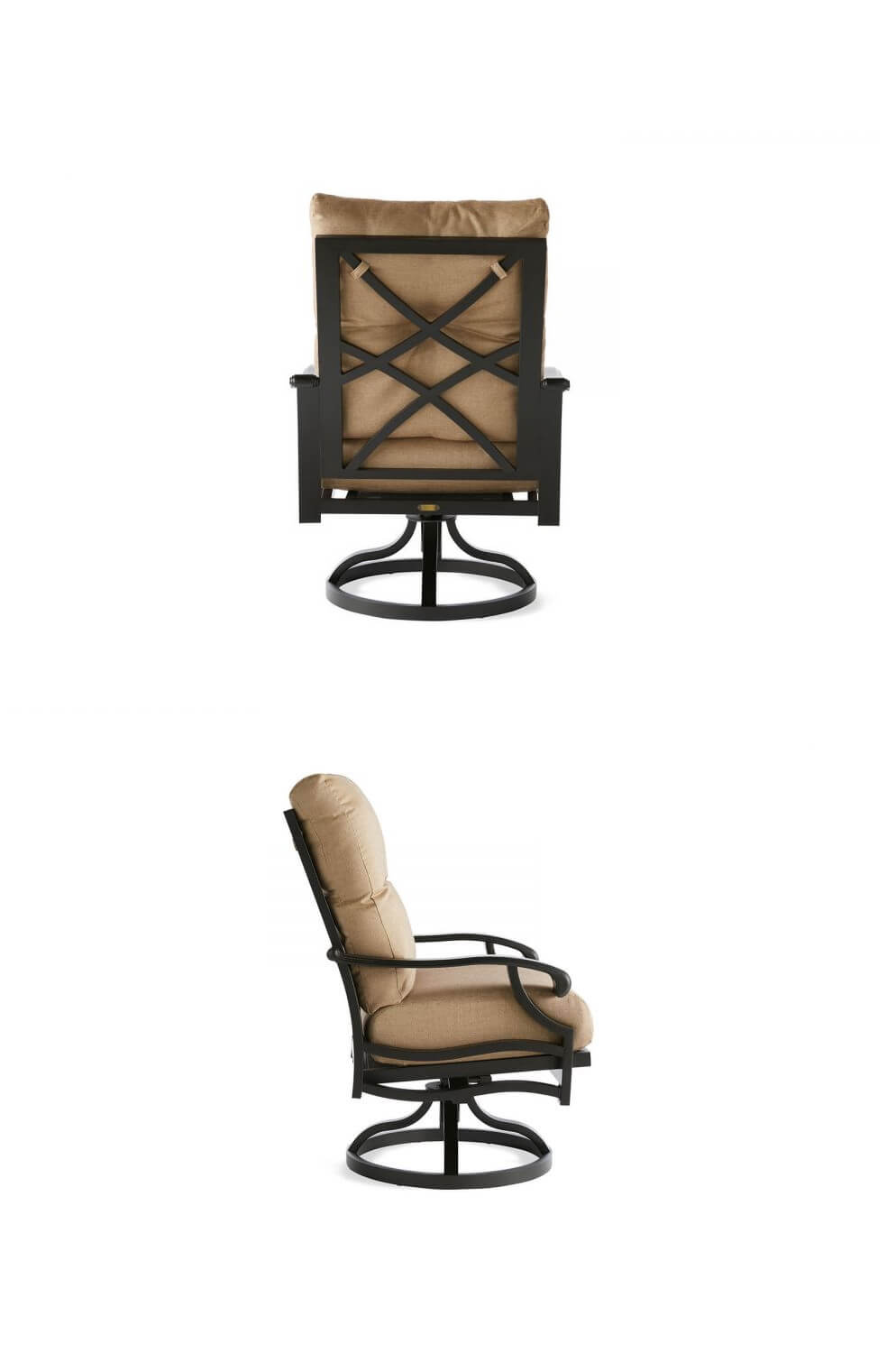Mallin's Anthem Outdoor Rocking Swivel Armchair - View of Back and Side