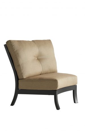 Mallin's Eclipse Modern Dining Armless Chair in Black and Beige
