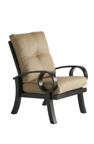 Mallin's Eclipse Outdoor Dining Arm Chair with Rolled Arms
