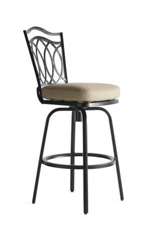Mallin's M-Series MB-010 Traditional Outdoor Swivel Bar Stool with Back