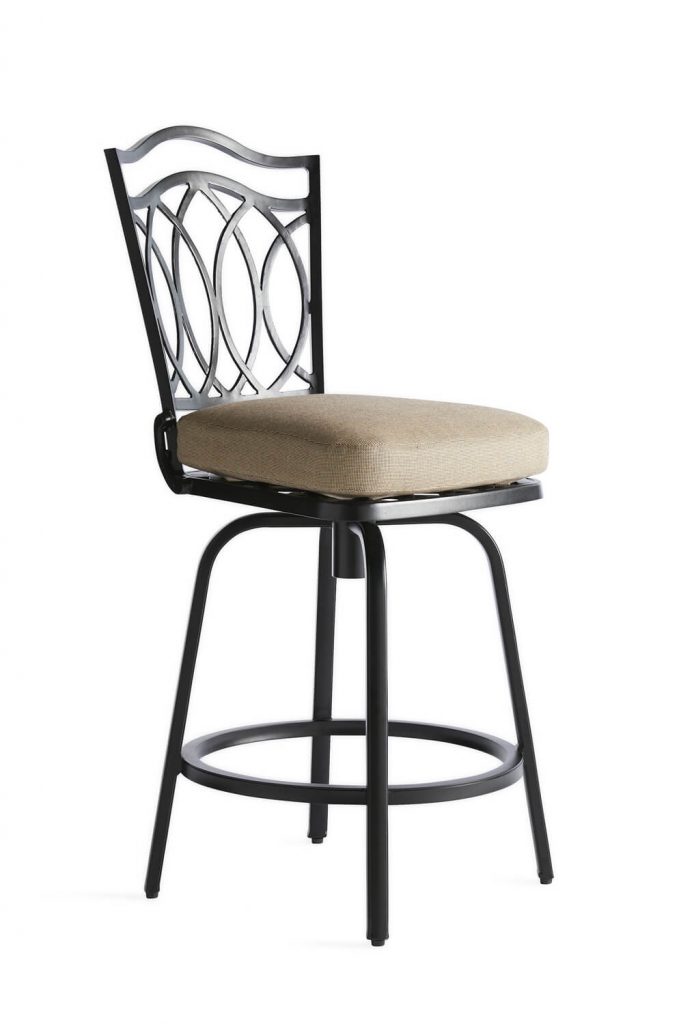 Mallin's M-Series MB-010 Traditional Outdoor Swivel Counter Stool with Back