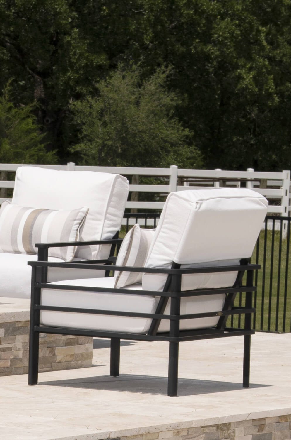 Mallin's Sarasota White Dining Arm Chairs Outdoors