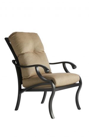 Mallin's Volare Outdoor Dining Arm Chair in Black and Beige