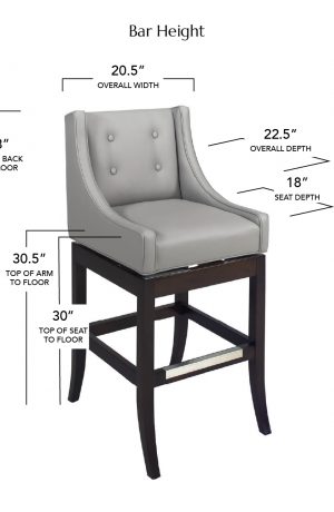 Style Upholstering's 101 Quick Ship Swivel Bar Height Dimensions