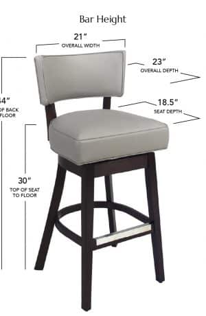 Style Upholstering's 15-SWBS Bar Height Dimensions