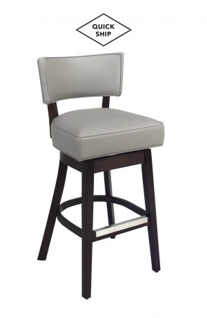 Style Upholstering #15 Quick Ship Swivel Wood Bar Stool with Back