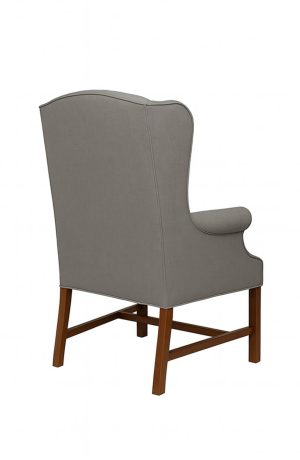 Style Upholstering's 2405 Gray Wingback Wood Chair with Arms - Back View