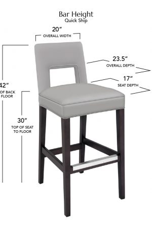 Style Upholstering's 6655-BS QS Bar Height Dimensions