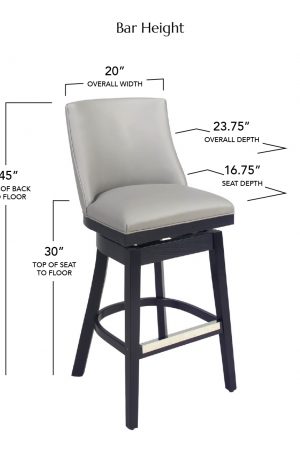Style Upholstering's 671 QS Bar Height Dimensions